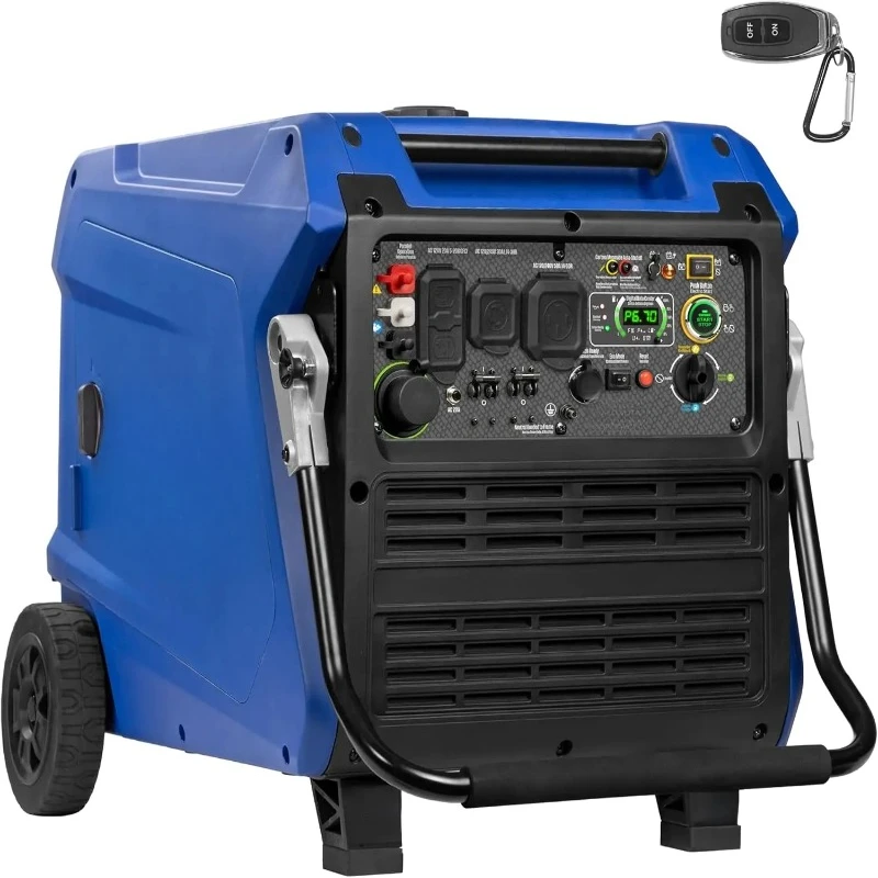 Generador Inverter Portátil de 11000 Vatios de Potencia Máxima, Trifásico, con Arranque Remoto, Listo para Conectar con Interruptor de Transferencia, Alimentado por Gas/Propano/Gas Natural, Bajo THD