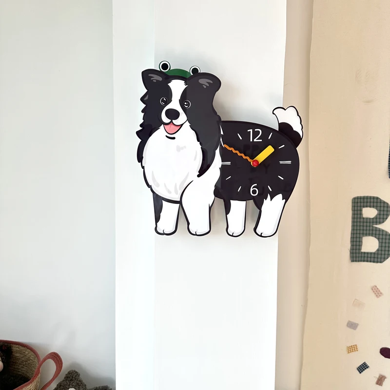 

Fancy Kawaii Wall Clock Aesthetic Silent Dog Nordic Girls Wall Clock Electronic Art Reloj De Pared Para Sala Room Decorarion