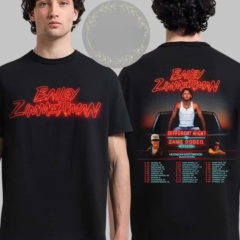 Bailey Zimmerman Merch Unisex T-shirt Men Short Sleeve Tops fashion Tee Clothes Causal Y2K Tops