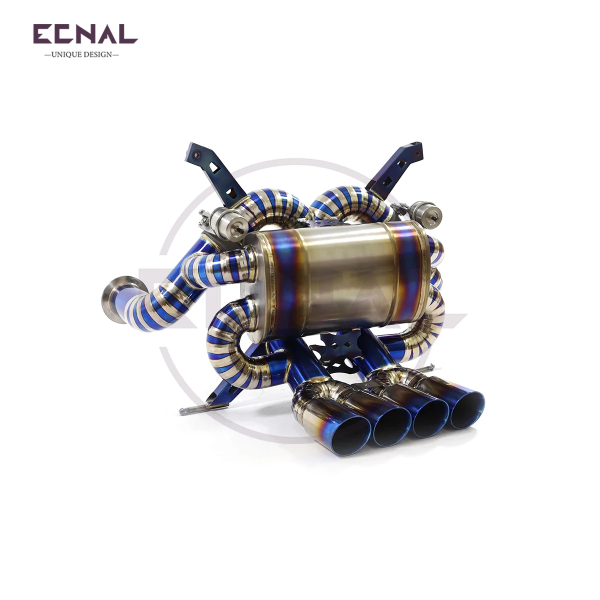 Ecnal Exhaust Axle-back Pipe with Valve Muffler Titanium Alloy Sport Exhaust System for Lamborghini LP700 LP720 LP750 V12 6.5L