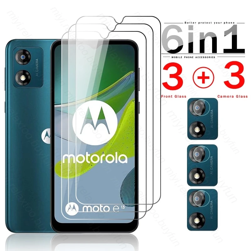 

Закаленное стекло 6 в 1 для камеры Motorola Moto E13 4G, Защитное стекло для камеры MotoE13 E 13 13E 4G 6,5 дюйма, Защитная пленка для экрана телефона