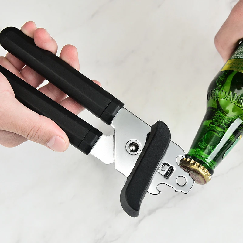 Abridor de latas Manual profesional multifuncional de acero inoxidable, abridor de latas de agarre de cerveza artesanal, utensilios de cocina