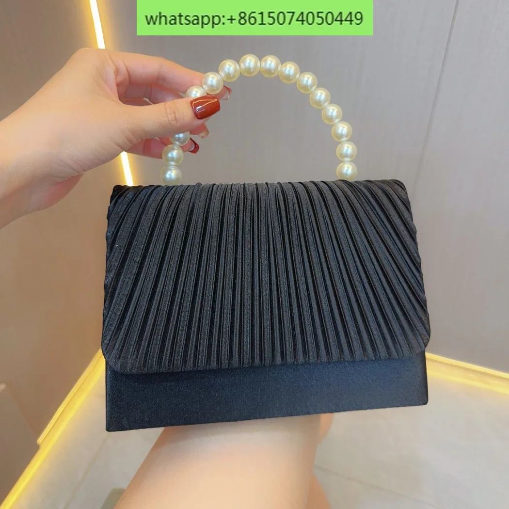 

Ladies handbag bag new fashion niche French pleated evening bag slung hand carrying dinner bag