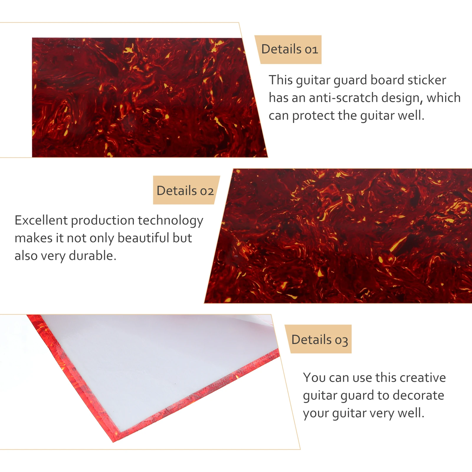 

Guitar Pickguard Acoustic Board Protection Scratch Material Sticker Cleaning Kit