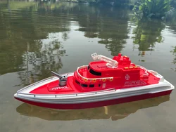 RTR Remote Control Boat H158 H160 Fire Rescue With Water Spray 20km/H Carry with 3 Motors 38cm Summer Water Toy For Beginner