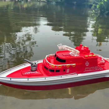 RTR remote control boat H158 H160 fire rescue boat with water spray 20km/h 3 motors with carriage 38cm summer water toy for beginner