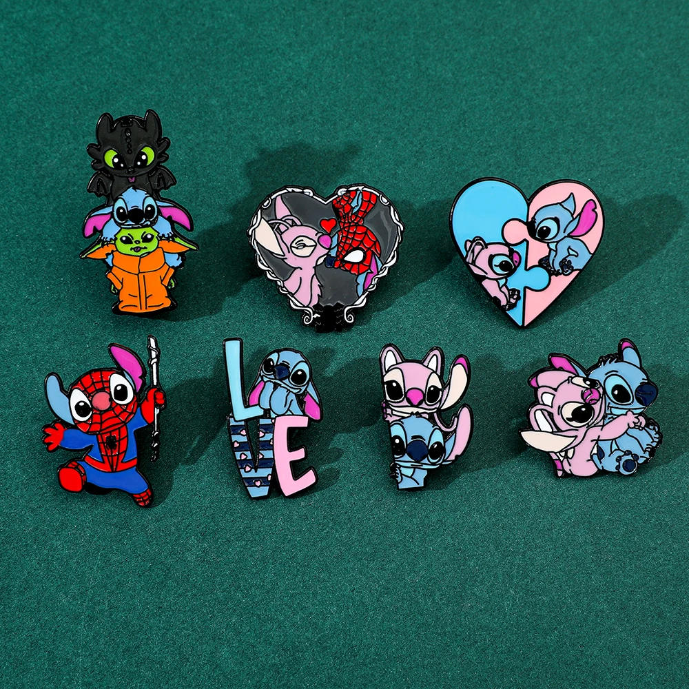 Cute Anime Stitch Enamel Pin - Kawaii Cartoon Brooch Badge for Backpacks, Jackets, Hats - Ideal Gift for Anime Lovers, Girls