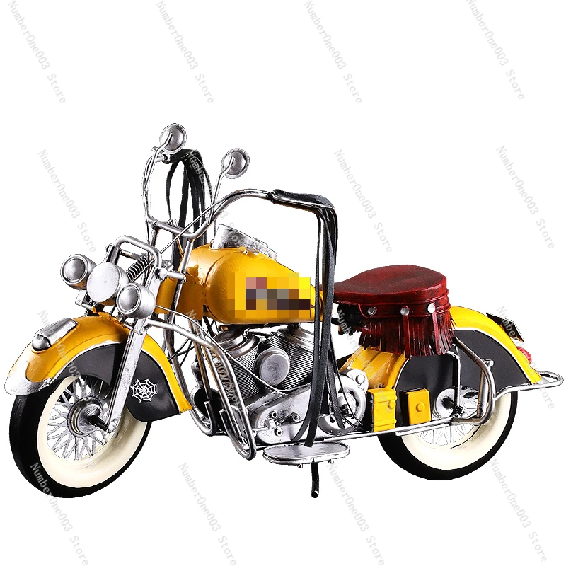 Retro Nostalgic Motorcycle Model, Living Room, TV Cabinet, Wine Cabinet, Simulation, Wrought Iron Car, Home Decoration, Ornament