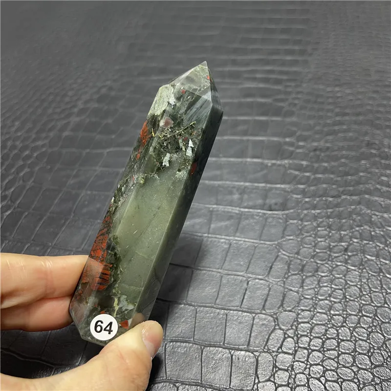 Natural Beautiful Blood Stone Point Reiki Healing Energy Spiritual Meditation Witchcraft Exorcism Home Decor