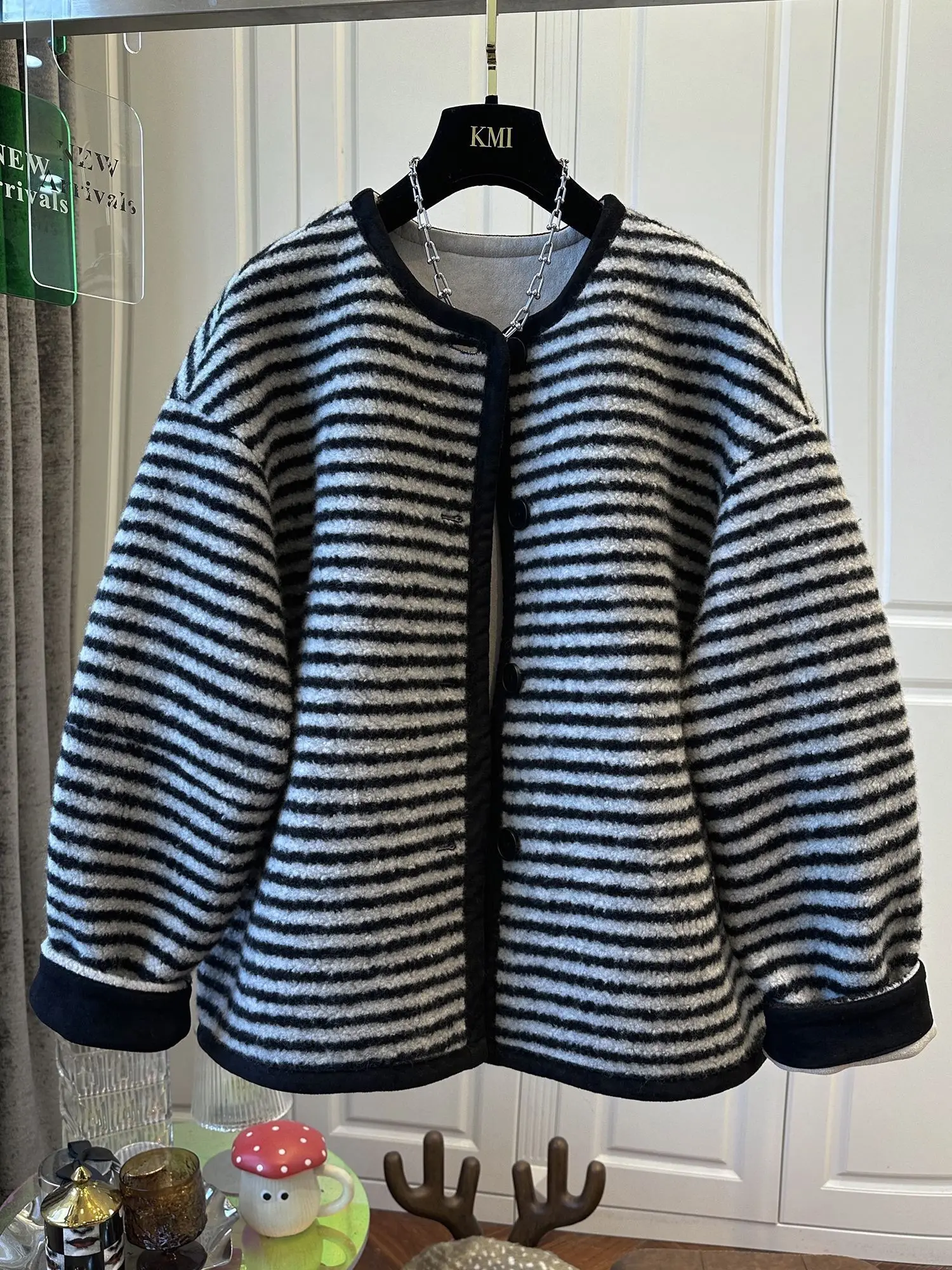 Veste européenne à rayures pour femme, ample, décontractée, nouvelle collection printemps et automne