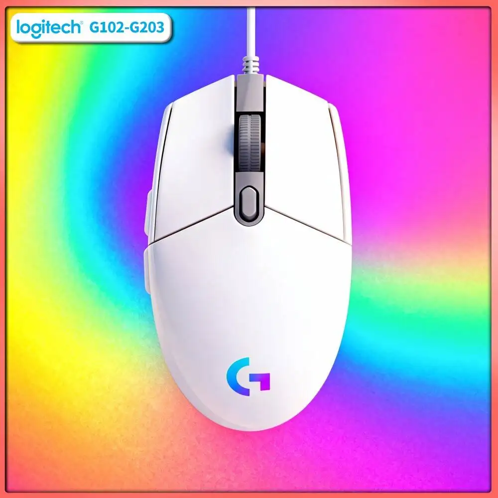 Logitech G203 Gaming Mouse 8000 DPI LIGHTSYNC RGB 16.8M Colors 6 Keys 85g 2-Year Warranty Mac PC Laptops Travel-Ready Design