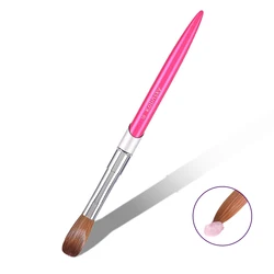 100% Kolinsky Acrylic Nail Brush Oval Crimped Rose Red Handle Professional Good Quality for Acrylic Powder Size 2-16