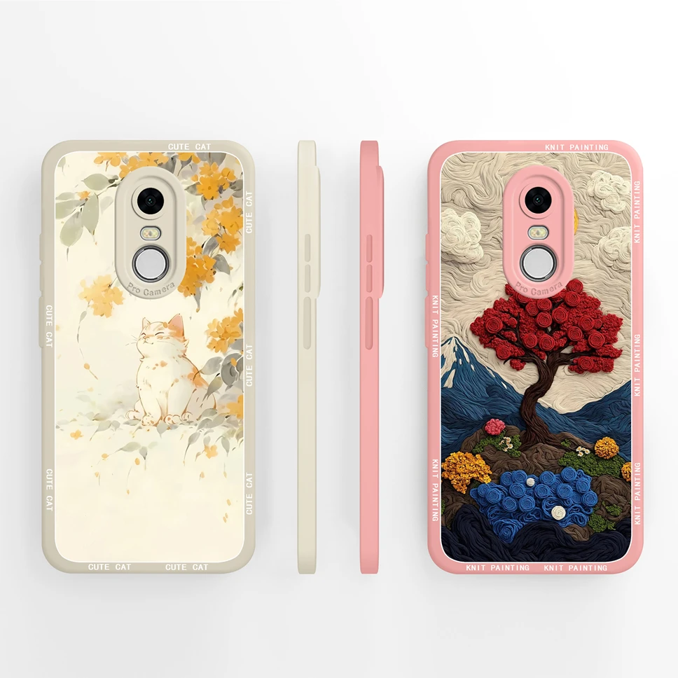 ل Redmi 5 Plus / Redmi ملاحظة 5 جراب هاتف جميل القط الزهور أنماط أعلى جودة الوفير ل Redmi 5 + / نوت 5 خفيفة الوزن Funda #1