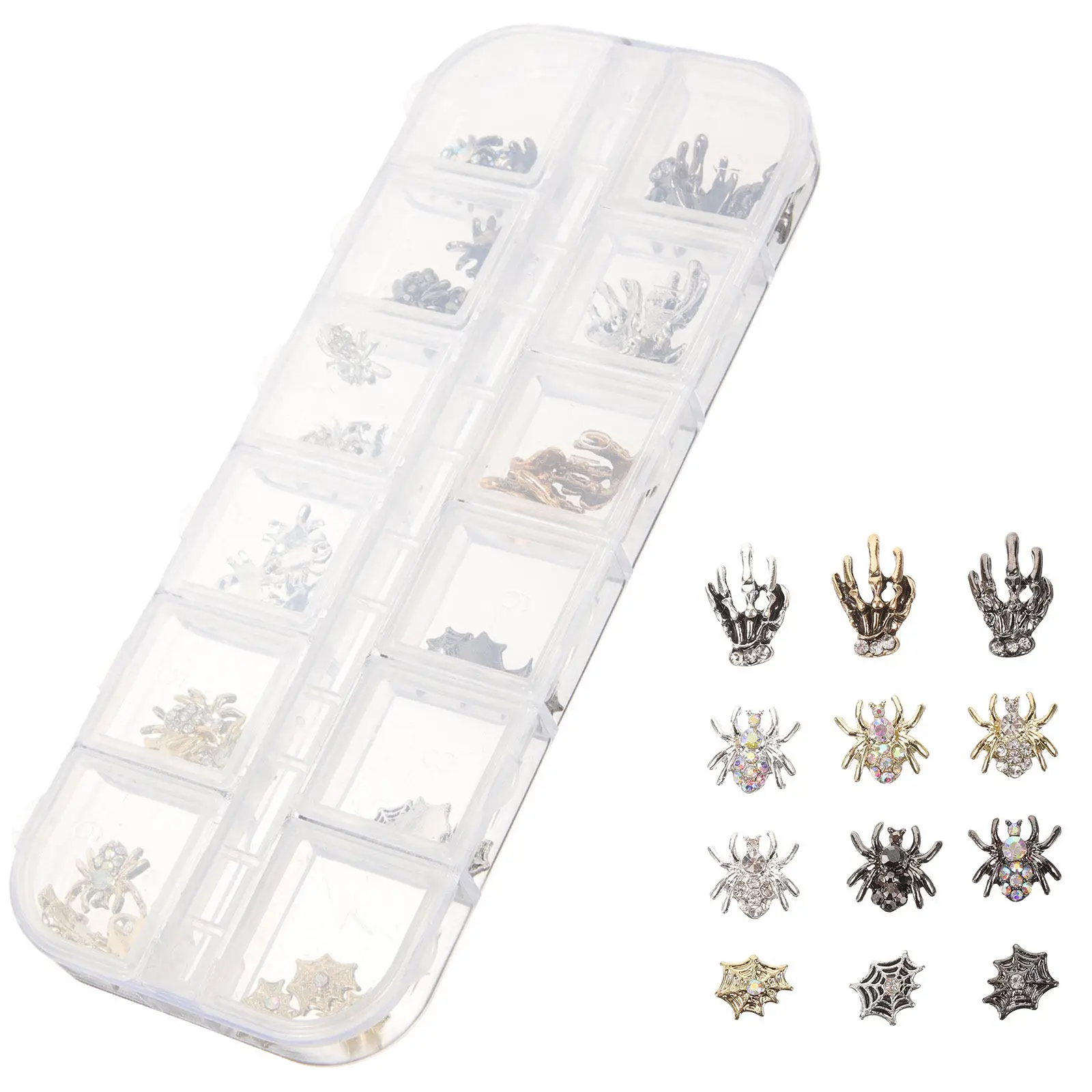 

Металлические украшения для ногтей на Хэллоуин: готические пауки, декор для маникюра, аксессуары для DIY-дизайна