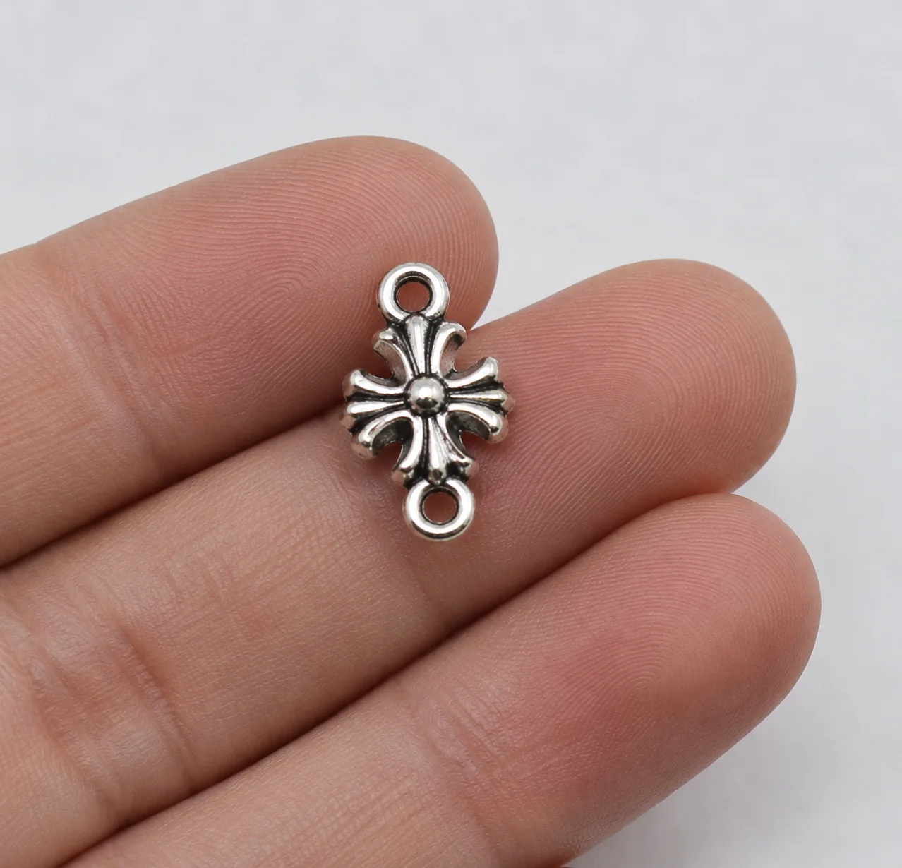 20Pcs Vintage Cross Link Connector Charms Metal Double Loops Links for DIY Necklace Bracelet Jewelry Making Supplies