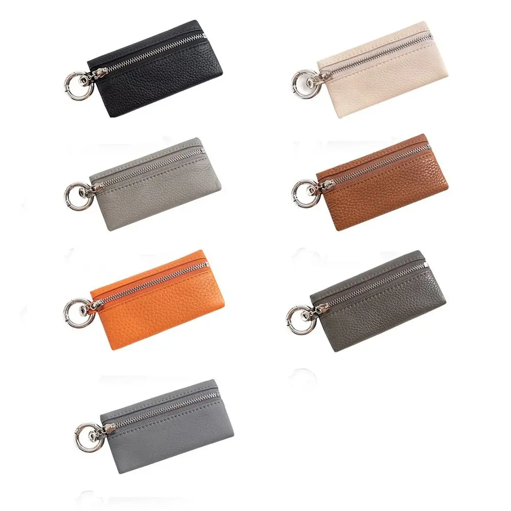 Ins Echtes Leder Geldbörse Funktionelle Erste Schicht Rindsleder Karte Brieftasche Multi-farbe Einfarbig Schlüsselbund Tasche Mädchen