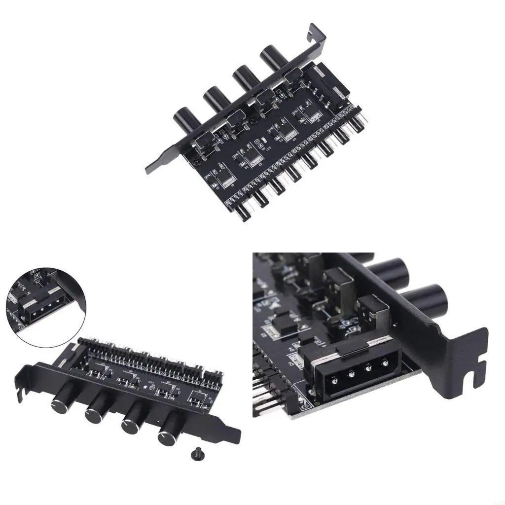

F42D 8 Channels Fan Hub Knob Cooling Fan Speed Controller for CPU Case HDD VGA