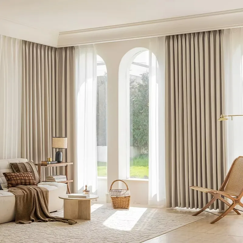 

Модный дизайн, двойные длинные шторы, затемняющие оконные шторы для гостиной, шторы индивидуального размера