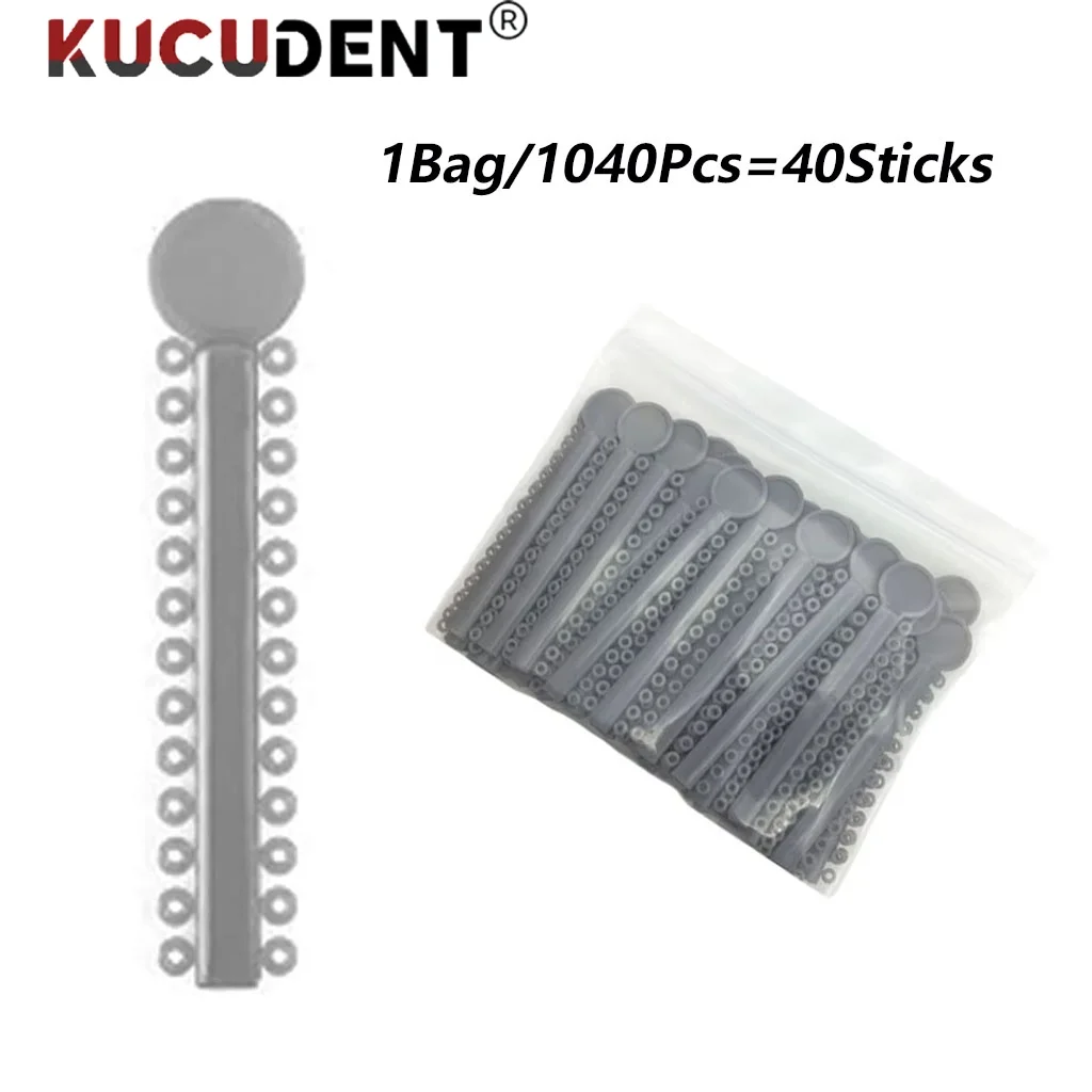 1040Pcs=40Sticks Dental Orthodontic Elastic Ligature Ties Colorful Band Rings for Teeth Braces Dentist Ortho Treatment Materia
