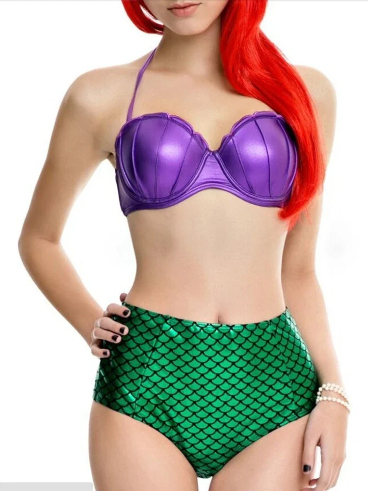 

Sexy Mermaid Women Swimwear High Waist Adult Bikini Set Girl Princess Beach Swimsuit Maillot De Bain Femme Bikinis 2024 Mujer