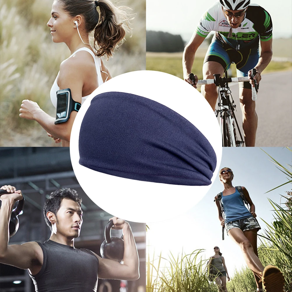 Men Women Sports Headband Elastic Fitness Sweatband Hair Bandage Running Quick-Drying Headband for Jog Basketball Running
