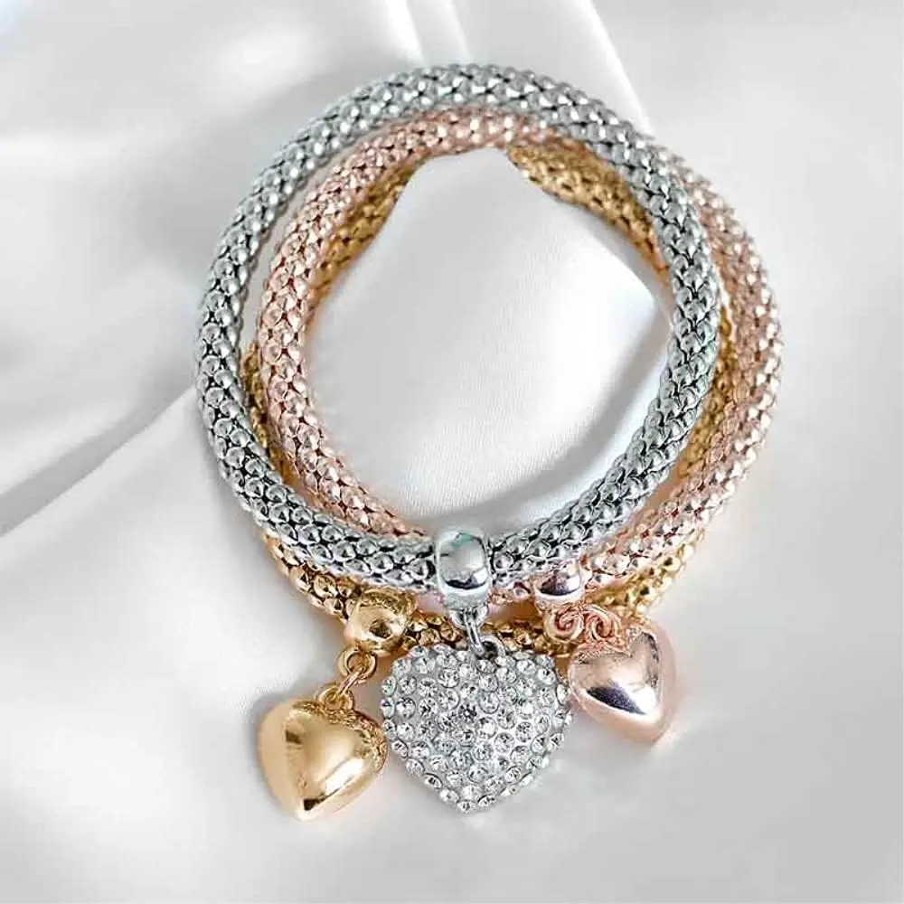 Popcorn Corn Tassel Bracelet Elastic Tri Color Alloy Women Personality Versatile Bracelets Fashion Jewelry Gift
