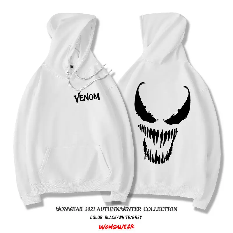 Hoodie For Men Marvel Animation Joint Male Peripheral Venom Sweater Male Hooded Trend Hip Hop Loose Student Thin Jacket Spring