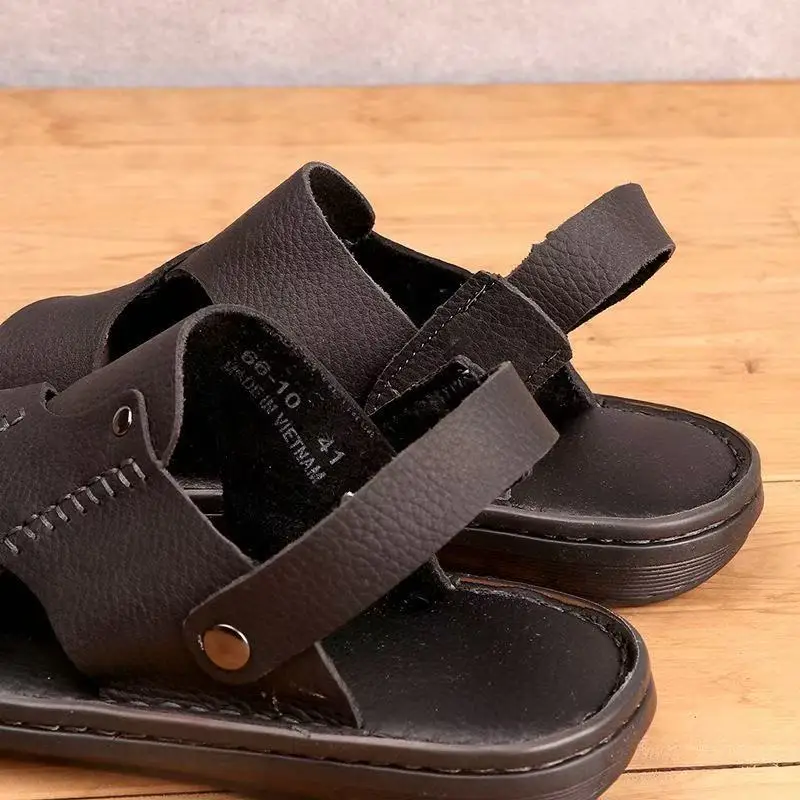 Careaymade-Summer Men\'s Sandals Full Leather Cowskin Original Literature Art handmade soft sole soft leather Male Wind Slippers