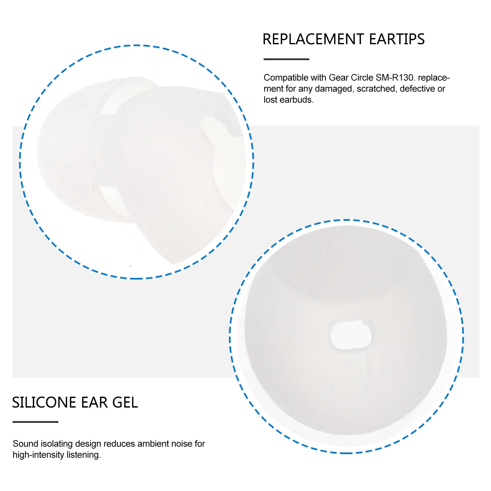 

Headset Cover Replacement Silicone Ear Gel Anti-Slip Earpads For Sm-R130 Reusable Sound Isolating Comfortable