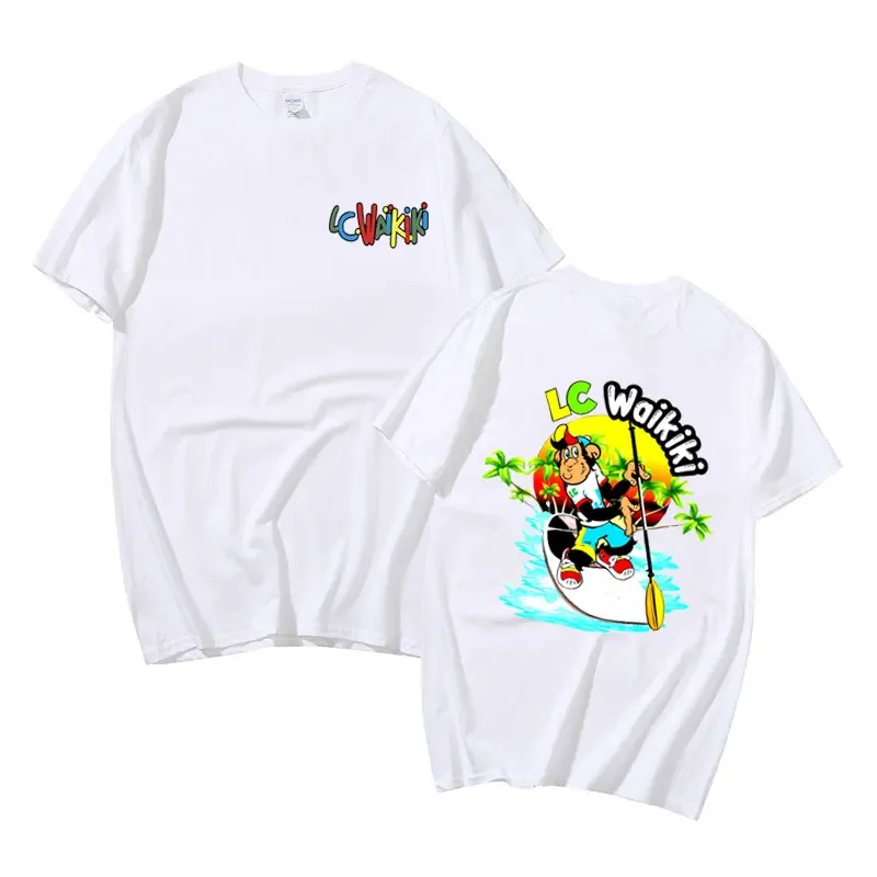 Lc Waikiki Monkey Graphic T-shirt Male Summer Casual Pure Cotton Short Sleeve Funny Men Women Fashion Cartoon Oversized T Shirts