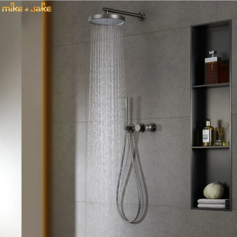 

Gunmetal 10 inch Shower set faucet shower bathroom system Rainfall shower furniture set shower mixer 10inch shower head