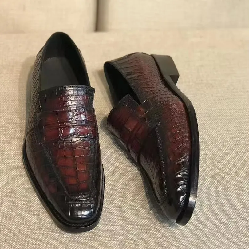 yinshang new men leisure crocodile shoes male loafers wedding fashion lazy shoes drive car shoes