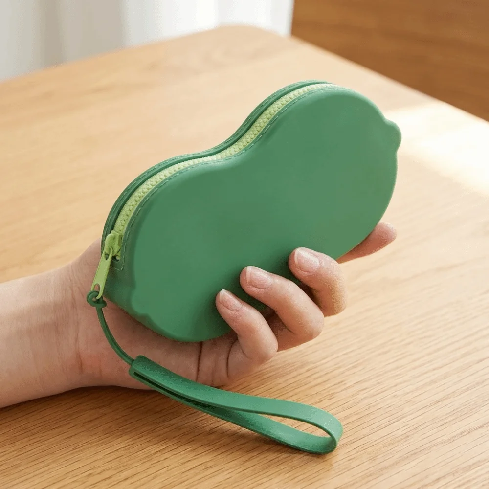 Solid Color Silicone Glasses Bag Shockproof Shell Zipper Closure Sunglasses Case Soft Texture Scratch Resistant Cosmetic Pouch