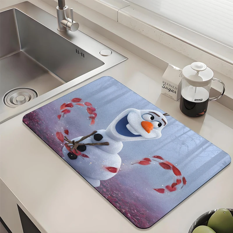 

Disney Frozen Olaf Kitchen Drying Mat Absorbent Anti slip Pad for Sink