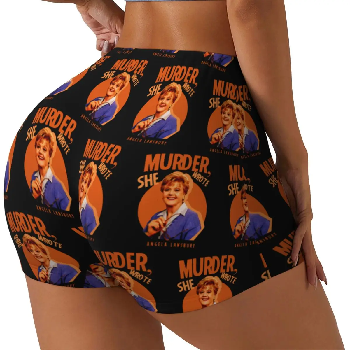 กางเกงขาสั้นออกกำลังกายสำหรับผู้หญิง ลาย Custom Murder She Wrote เหมาะสำหรับวิ่ง ฟิตเนส วอลเลย์บอล ปั่นจักรยาน โยคะ