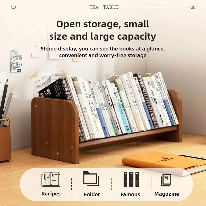 Desktop bookshelf storage rack, student home desk, small book stand storage rack, bedroom desk, simple book rack