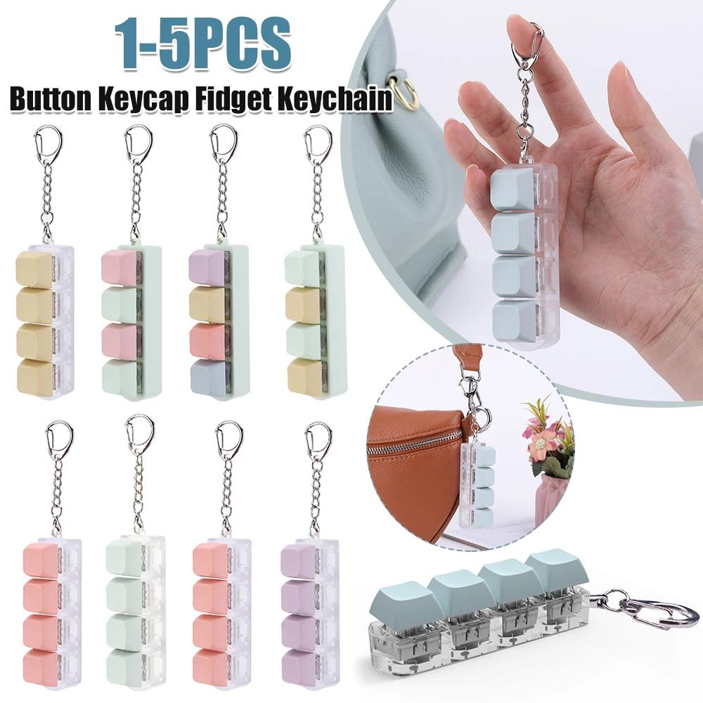 ボタンキーキャップ フィジェットキーホルダー 4キー キーボード ストレス解消 DIY キーボードキューブ 大人向け ストレス解消 時間を過ごすのに最適