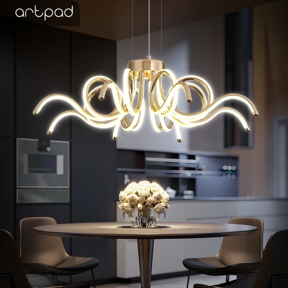 artpad o estilo nordico conduziu a luz do pendente para a sala de jantar e a sala de visitas ouro moderno com controlo a distancia 01