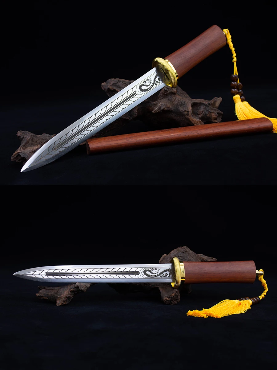 Two sets of 40cm medieval metal Real sword Stainless steel hand forged sharp weapon Samurai sword Real steel two-piece short