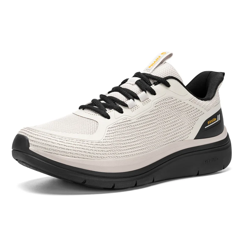 Fitville Men'S Running Shoes Thick Soled Slip On Shoe Height Increasing Breathable Sneakers Wide Comfortable Outside&Work Shoe