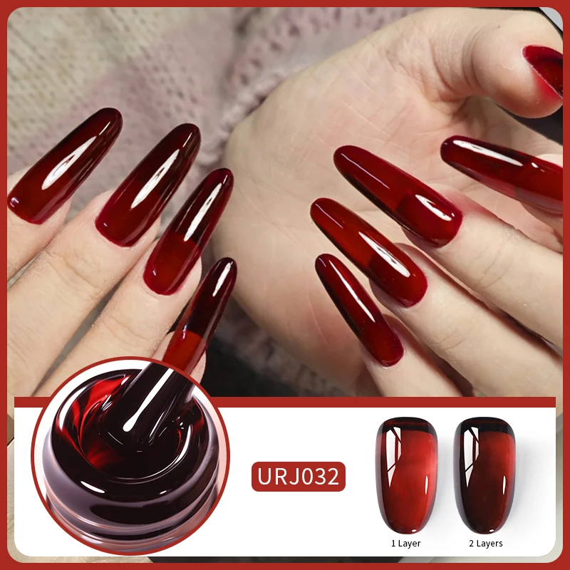 UR SUGAR 15ml Wine Red Jelly Gel Nail Polish Transparent Semi-permanent UV Gel DIY Nail Art Soak Off Gel Varnish Autumn