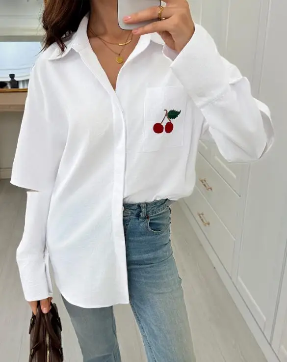 2025 الخريف والشتاء عطلة أنيقة تنوعا جيب سترة بأكمام طويلة قميص الملابس النسائية