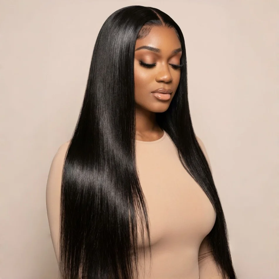 

Накладной парик из натуральных волос 13X6 Bone Straight с прозрачной кружевной основой 13X4 для женщин, предварительно выщипанный, HD-кружево