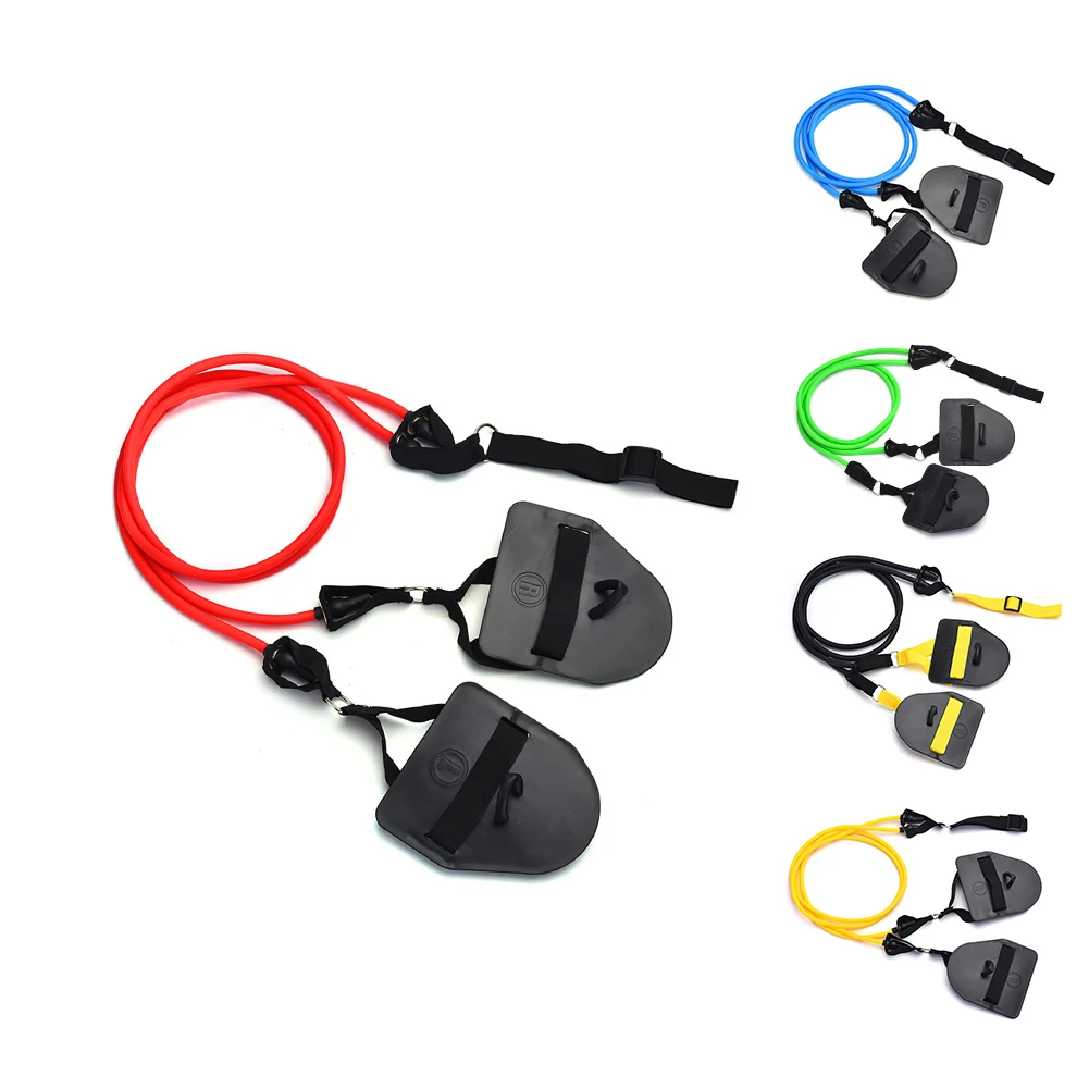 

Swimming Arm Strength Trainer Dryland Powercord With Paddles Swimming Resistance Exercise Bands Set for Swimming Training