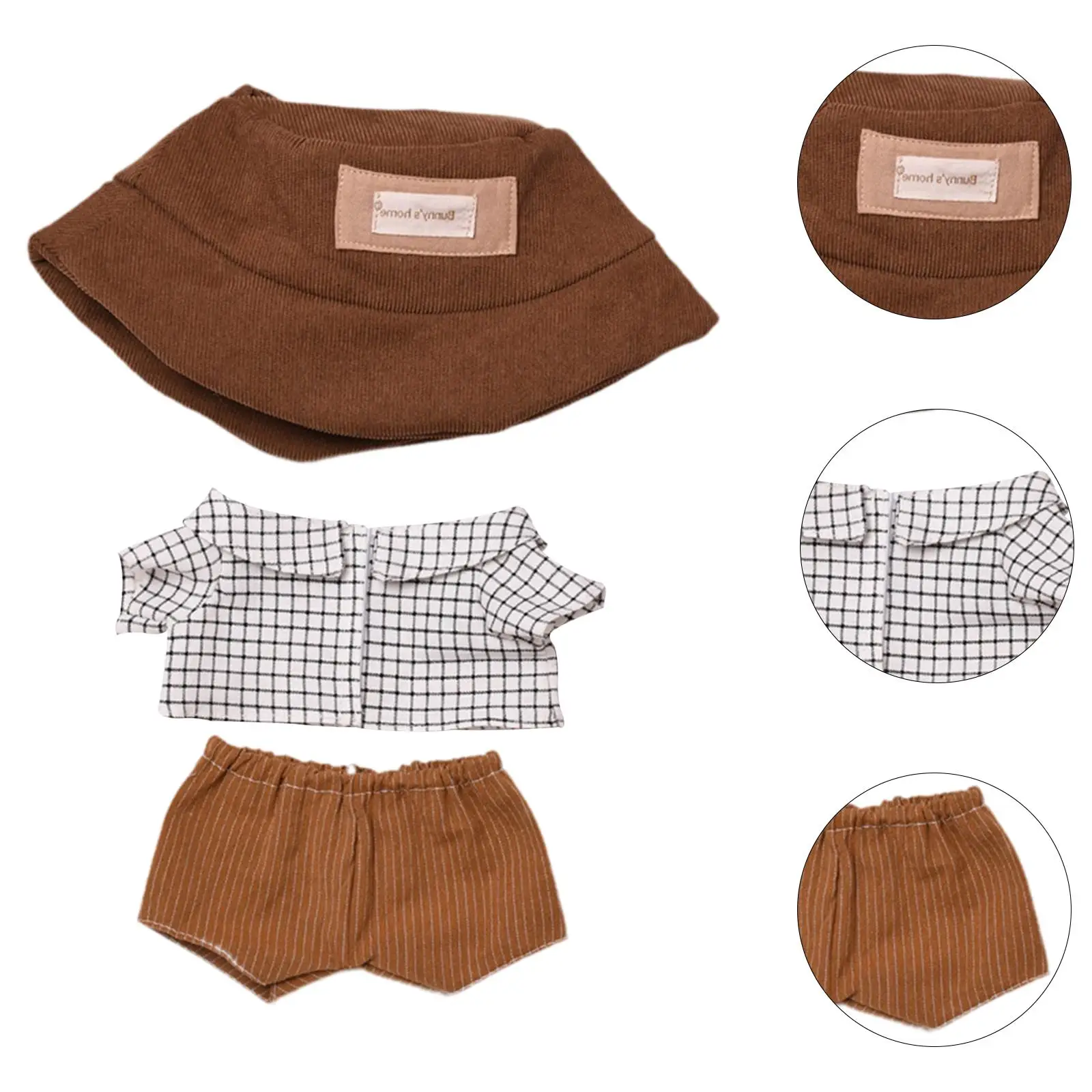 3x bonecas camisa com shorts e chapéu acessório roupas em miniatura para bonecas de 38cm presentes de ação de graças presentes de aniversário presentes de halloween