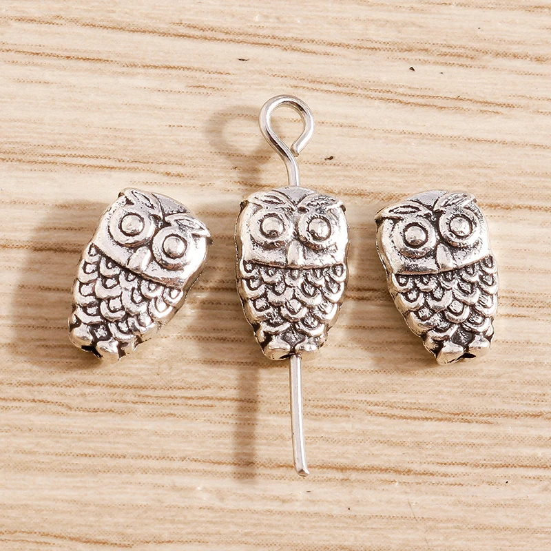 Tusember 50 Stück Antiksilberfarbene Metallperlen Tier Fisch Blume Schmetterling Charm Spacer Perlen für Schmuckherstellung DIY Armbänder – Detail 10