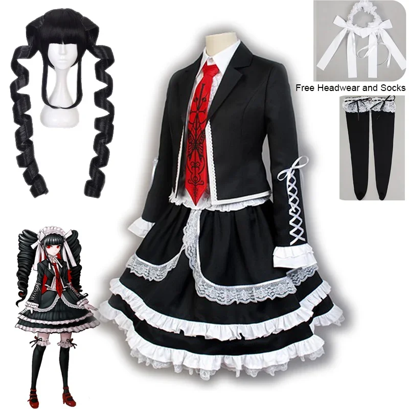 

New Arrival Celestia Ludenberg Cosplay Set Yasuhiro Taeko Costume Danganronpa Character Uinform Halloween Costume for Women