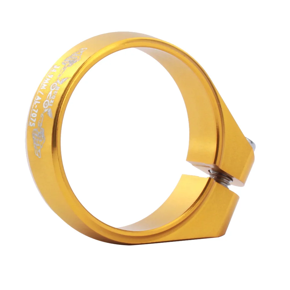 

34.9MM Aluminum Alloy Screw Locking Seat Clamp Rod Clamp for Fixed Flywheel Mountain Bike Road Bike (Golden)