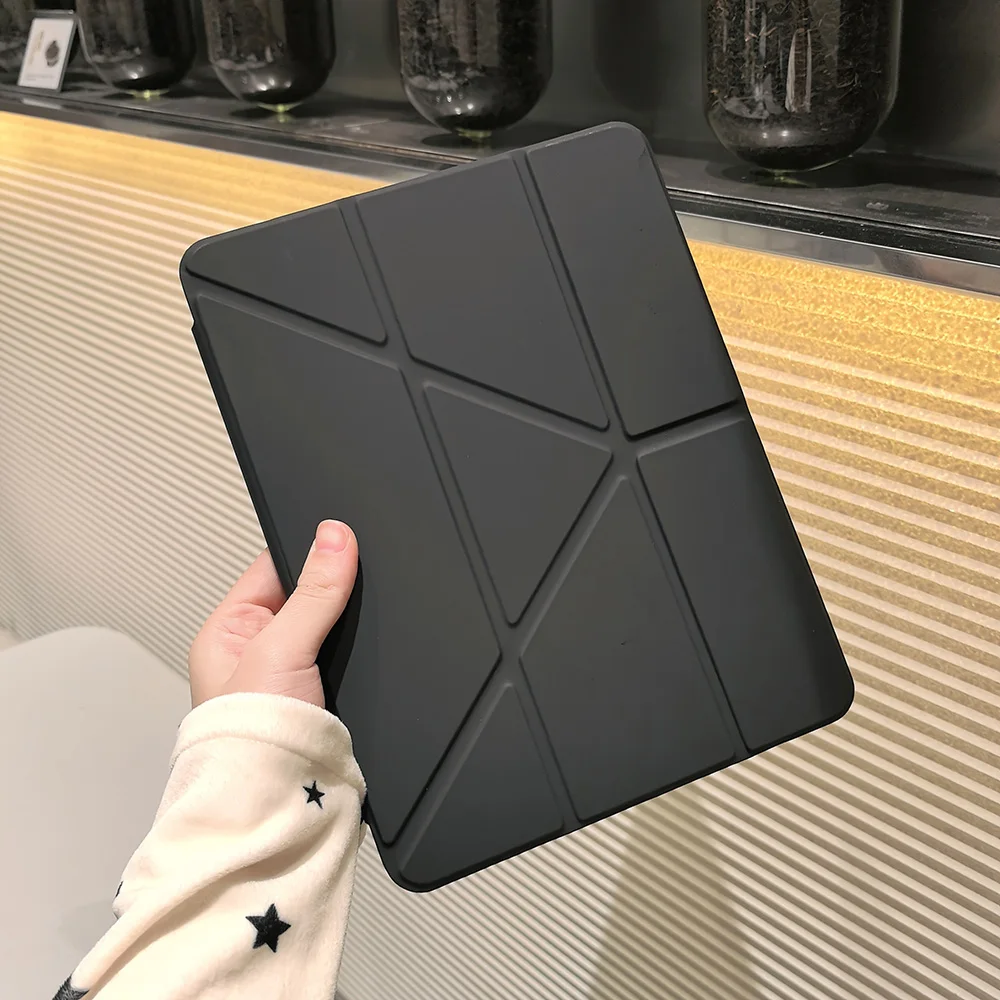 Y-Fold-Hülle kompatibel mit iPad 11 10 9 8 7 Air10.9 11 13 Zoll / Mini 6 7. Gen / Pro 11 12.9 Zoll, kristallklar mit Stifthalter