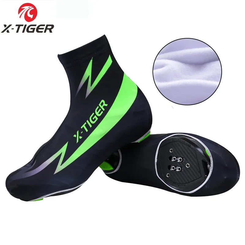 X-TIGER Winter Thermal Cycling Shoe Cover Sport Mans MTB Bike Shoes Covers Bicycle Overshoes Fleece Warm Bike Lock Protector